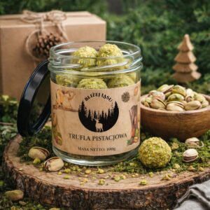 trufle pistacjowe w białej czekoladzie 12 sztuk