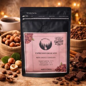 Kawa mielona Espresso Delicato 200 g – nuty orzecha i czekolady w klimatycznej aranżacji