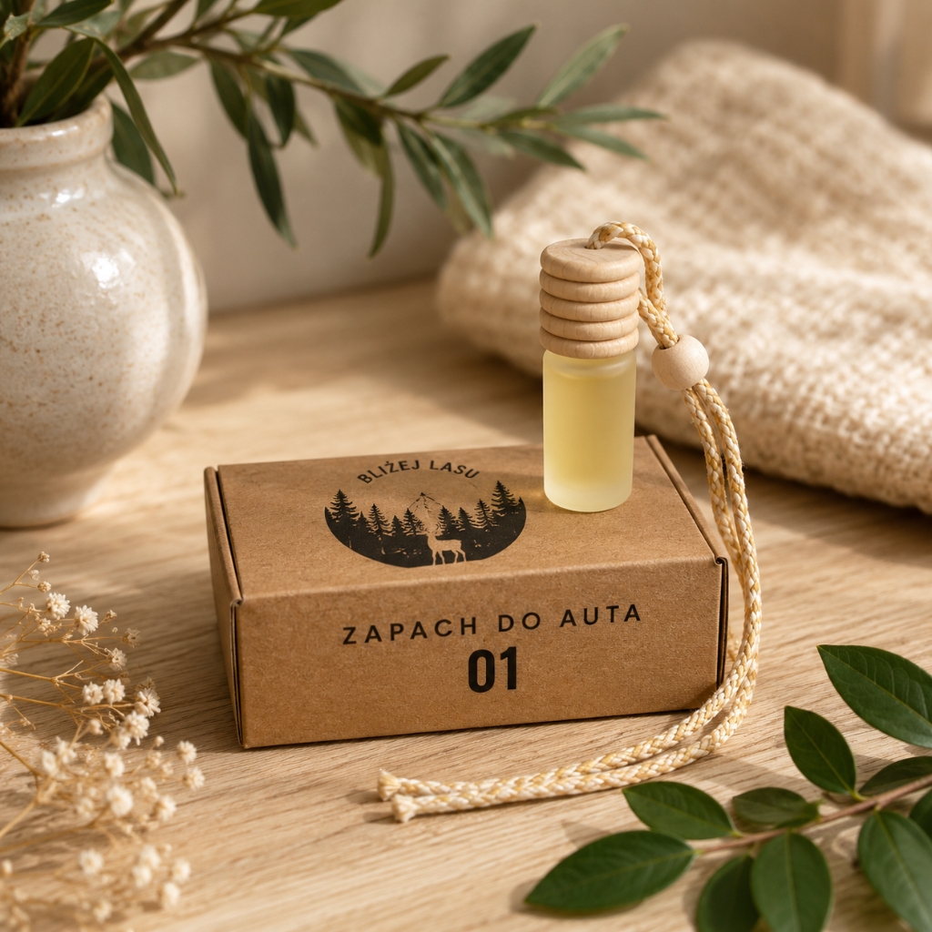Zapach do auta 01 Leśny Świt – naturalny odświeżacz powietrza Bliżej Lasu