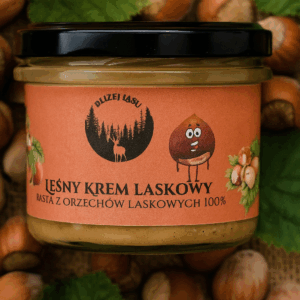 Leśny Krem Laskowy – pasta z orzechów laskowych 100% w słoiczku