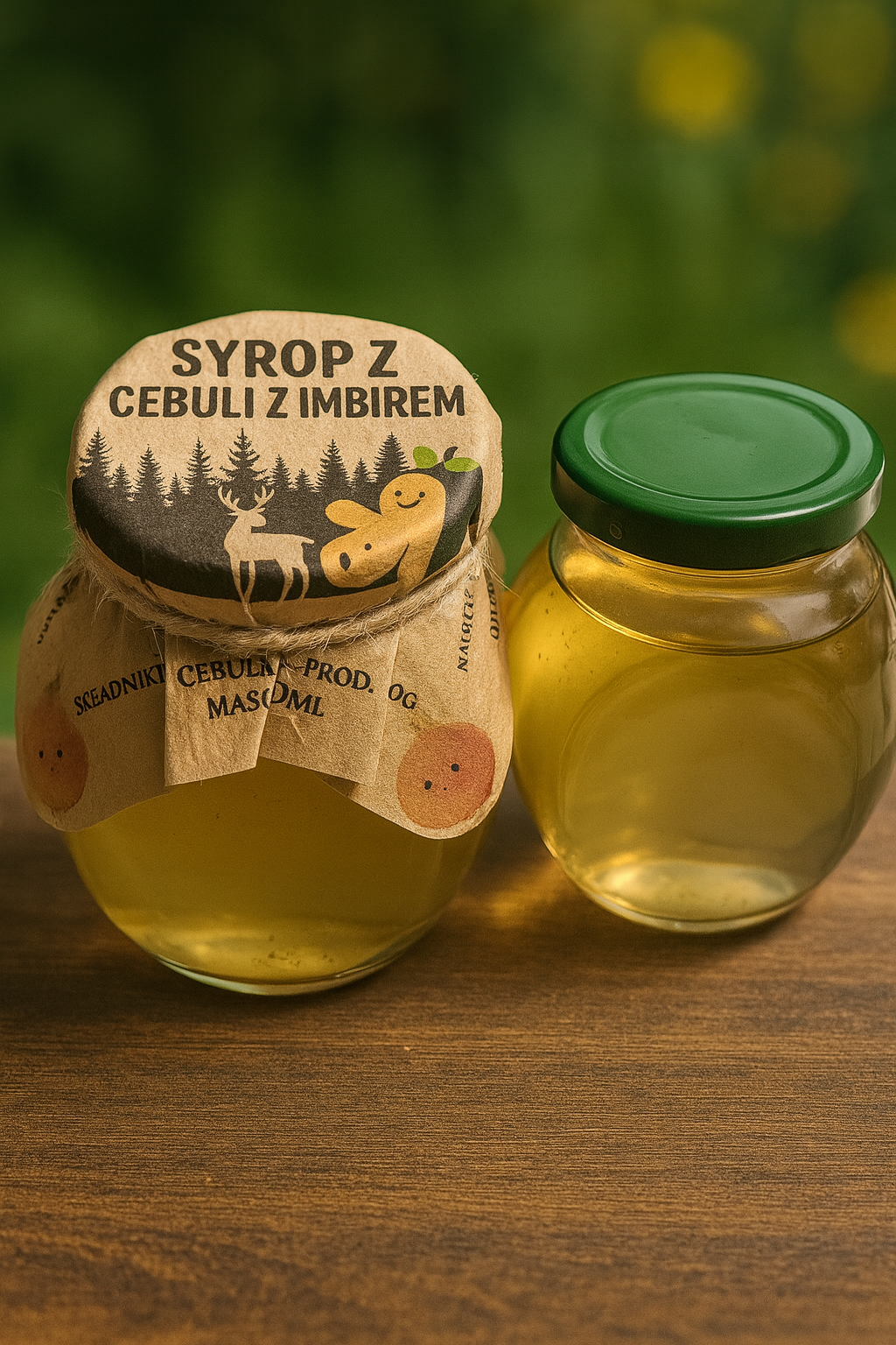 Słoik syropu „Cebulowy Sekret Babci” z imbirem