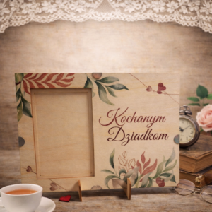 drewniana ramka na zdjęcie kochanym dziadkom z naturalnego drewna