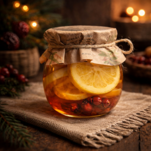 cytryna w syropie z dzikiej róży Różana Cytryna 260 g w szklanym słoiku