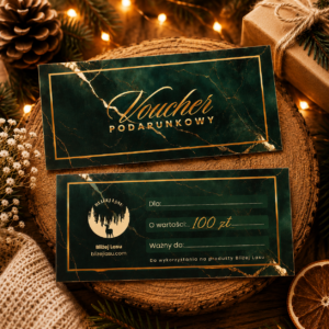 voucher podarunkowy 100 zł bliżej lasu w eleganckiej kopercie