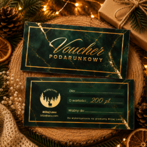 voucher podarunkowy 200 zł bliżej lasu w eleganckiej kopercie