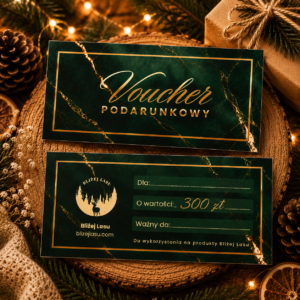 voucher podarunkowy 300 zł bliżej lasu w eleganckiej kopercie