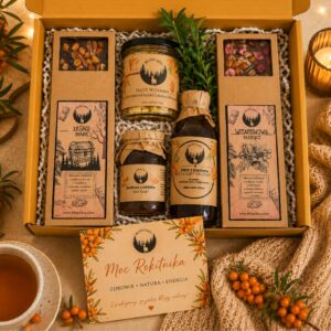 Zestaw prezentowy Moc Rokitnika z naturalnymi produktami Bliżej Lasu