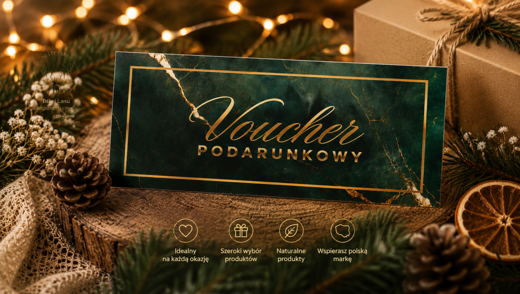 voucher podarunkowy bliżej lasu elegancki bon prezentowy na naturalne produkty